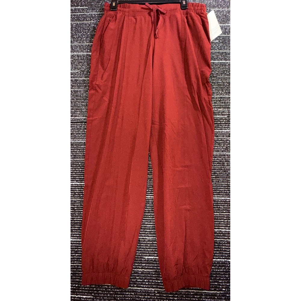 All in Motion Jogger Pants Women M NEW Maroon Active Light Mid Rise Ankle